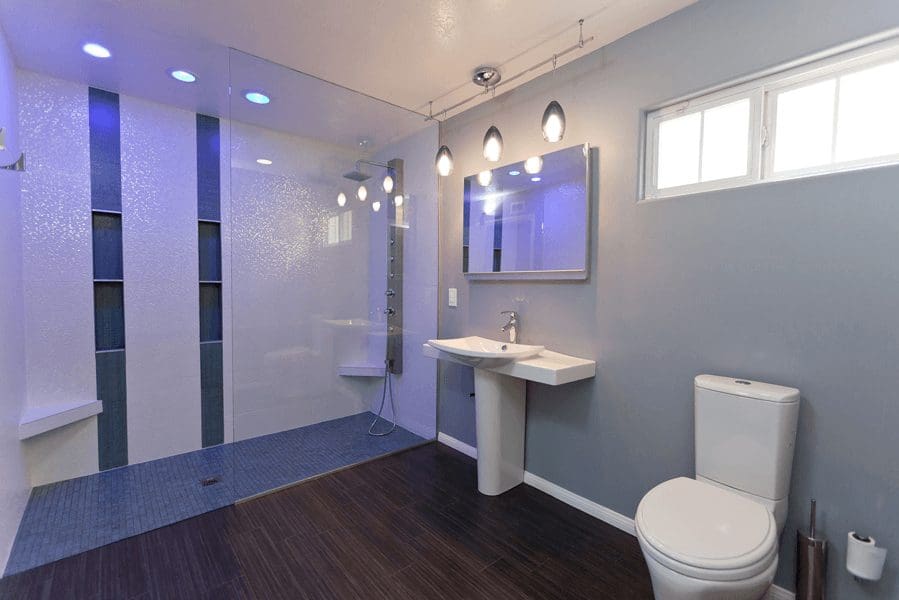 curbless shower bathroom