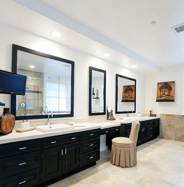 Bathroom with multi mirrors