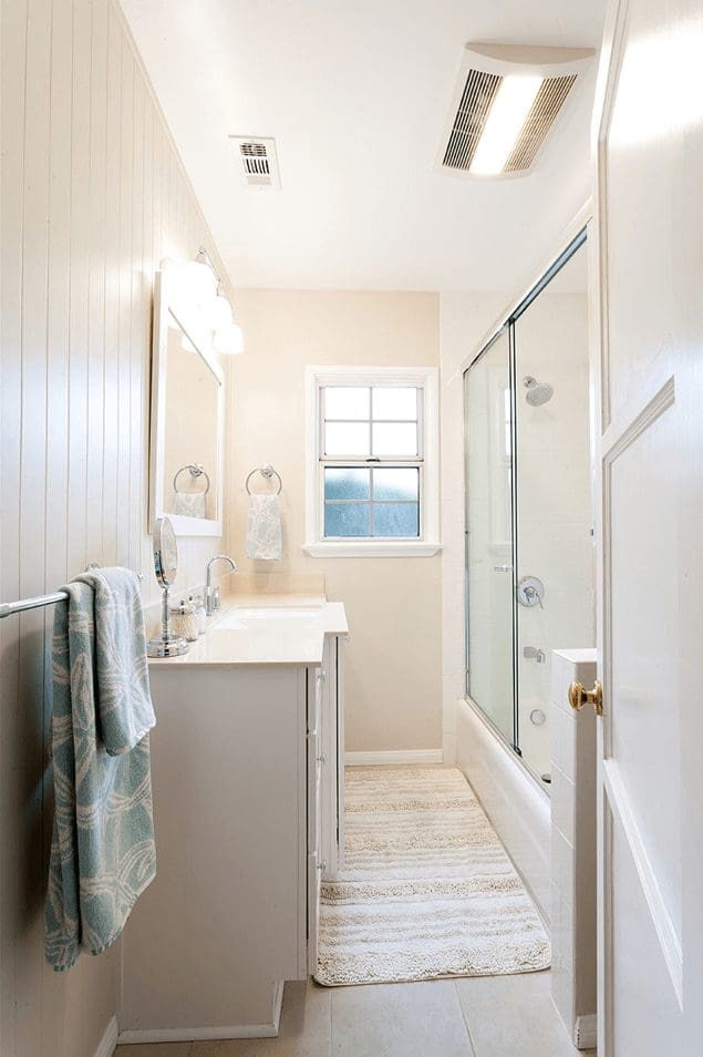 one week bath remodel cream bathroom 