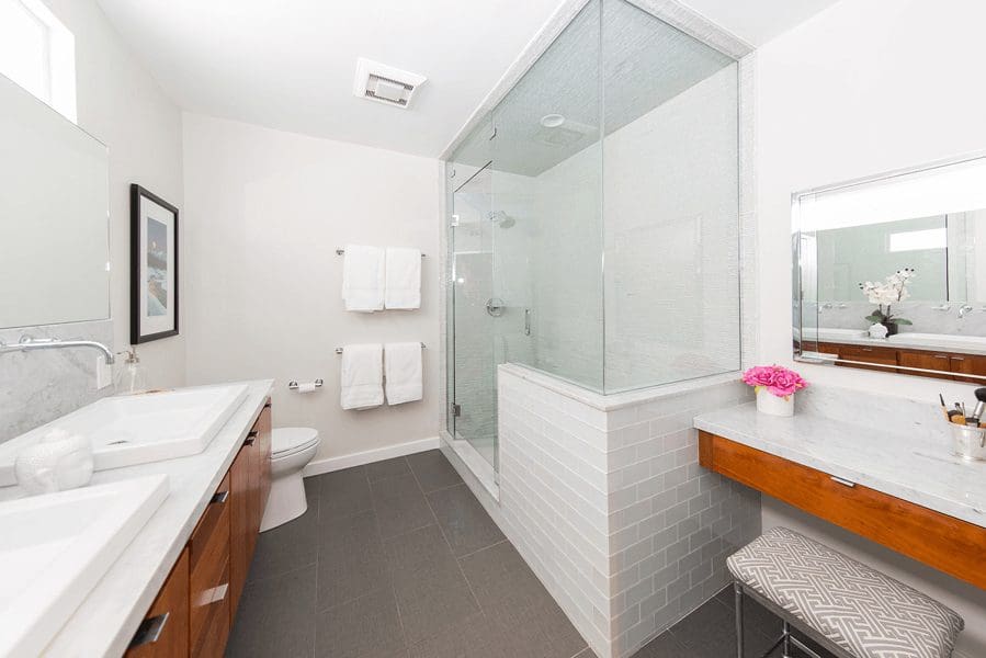 custom One Week Bath white bathroom with tile