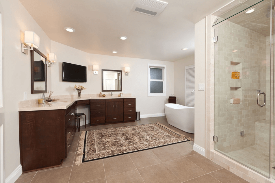 Recessed lighting store in bathroom