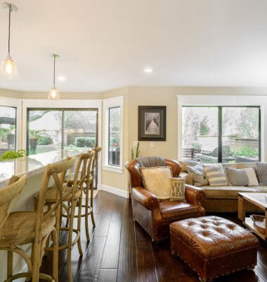 kitchen with sitting area
