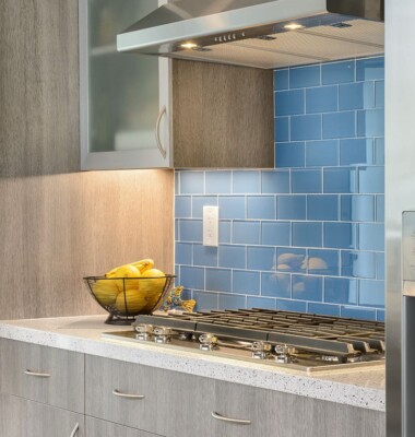 kitchen cabinets with chimney