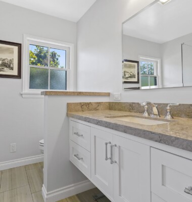 modern bathroom remodel in california